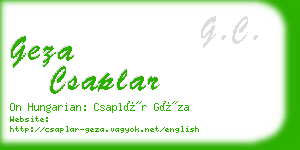 geza csaplar business card